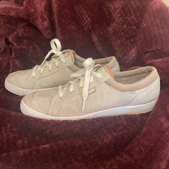 Tan & White Striped Keds Sneakers - Picture 3 of 7